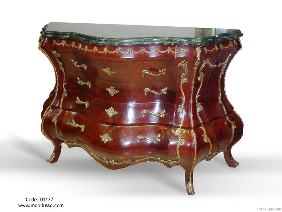 AMERICAN ANTIQUE FURNITURE | CHIPPENDALE MAHOGANY BOMBE CHEST-ON-CHEST
