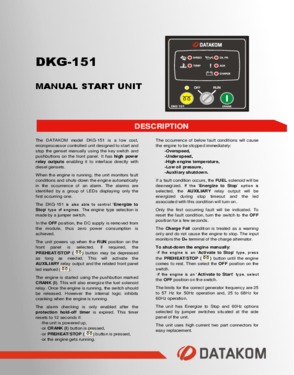 DKG 151 Manual Start Unit