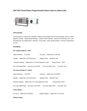 Three Phase Programmable Power Source