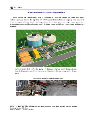 PUXIN medium size 100m3 biogas plant 