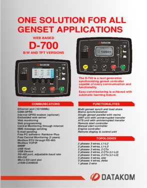 D 700 Advanced Genset Synchronization Controller