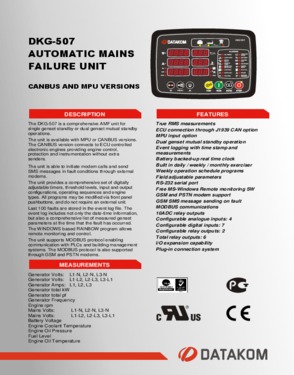 DKG 507 CAN/MPU Automatic Mains Failure Unit