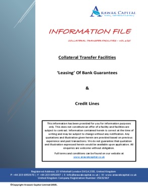 Equipment Financing against Bank Guarantee / SBLC