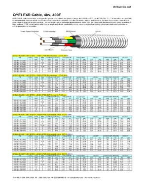 Submersible Cable, QYELE4F, 4KV, 400F