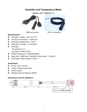 RS-232 Humidity and Temperature Sensor Meter