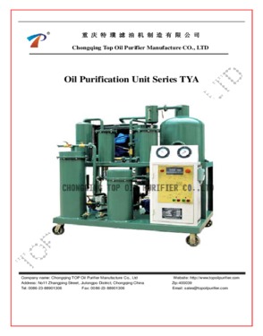 TYA Lube/Hydraulic Oil, Engine Oil Purifier, Used Oil Recycling Machin