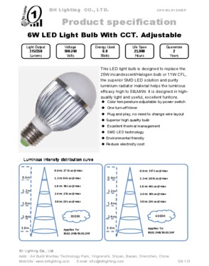 6W LED Bulb With Color Temperature Adjustable