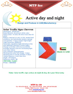 Solar traffic sign