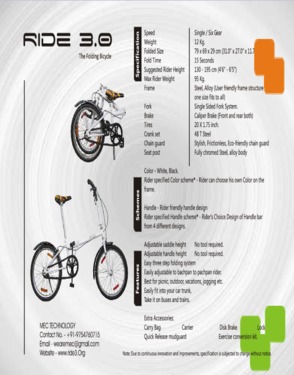 Ride 3.0 The Folding Bicycle