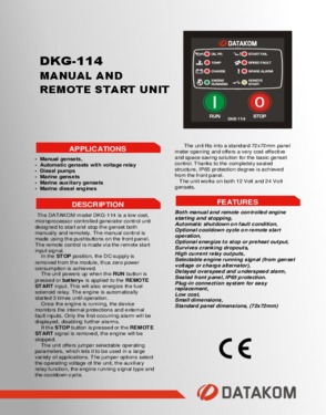 DKG 114 Manual and Remote Start Unit