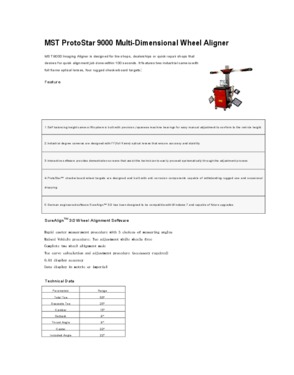 MST ProtoStar 9300 II Multi-Dimensional Wheel Aligner