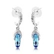 White Gold Earrings--Cinderella Glass Shoe Style with Australia Crystal