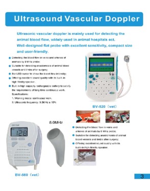 shenzhen bestman CE ISO approved, 9 Mhz veterinary ultrasound vascular doppler LED Bar screen PC software handhold type