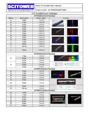 532nm from 200 to 800 mW  focusable portable green laser pointer