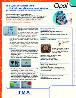 Alternator Starter DeskTester