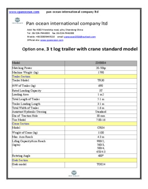 3tons log trailer with crane