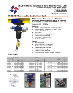 trolley mobile electric chain hoist