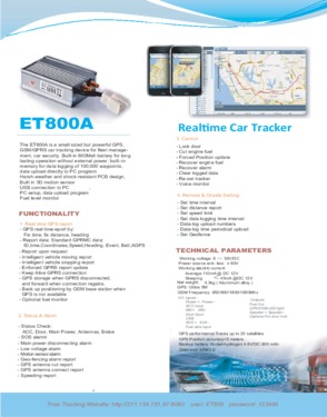 ET800A small sized but powerful GPS, GSM/GPRS car tracking device