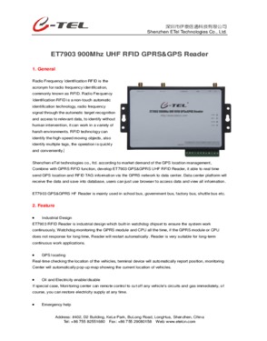 ET7903 900Mhz UHF RFID GPRS&GPS Reader