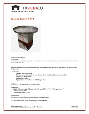 Chocolate Turning Table TK-TT1 