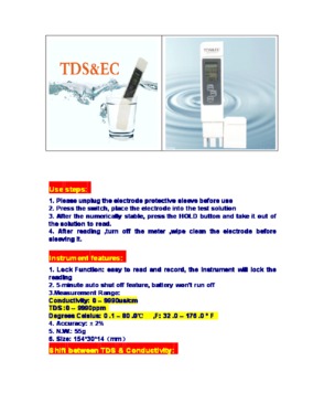 high quality TDS METER, EC meter, TDS Tester, CE standard