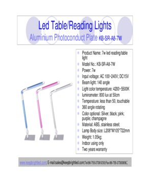 led reading/table  lights/lamps