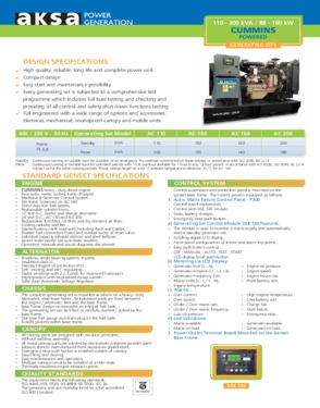 Aksa Cummins AC 150 kVA, Open, Automatic, with ATS, 1994 Model, 678 ho