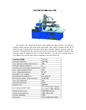 DK7740 CNC Wire Cut EDM