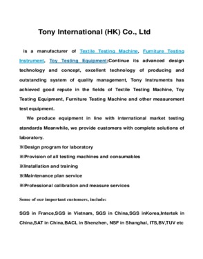 Tony International (HK)Co., Ltd
