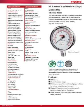 All Stainless Steel Pressure Gauge