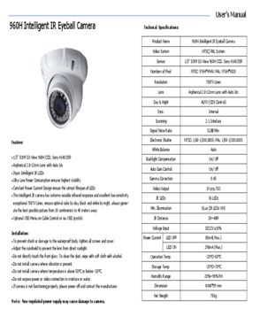 960H Intelligent IR Eyeball Camera
