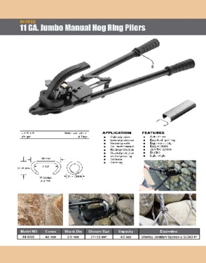 MHR50 11 GA. Jumbo Manual Hog Ring Pliers