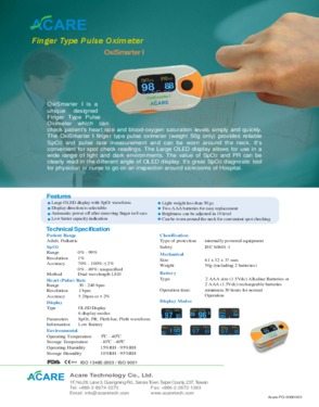 Finger Type Pulse Oximeter