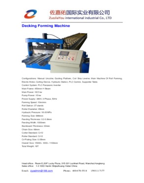 Exported Decking Forming Machine