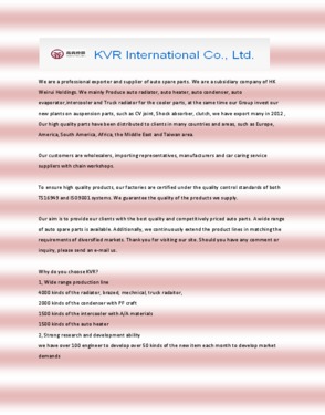 KVR INTERNATIONAL CO ., LTD