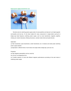 Small power supply transformer core