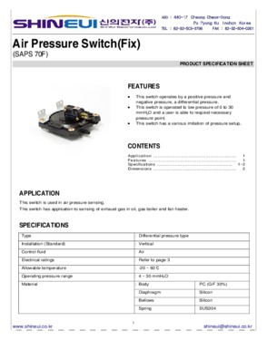 Air pressure switch