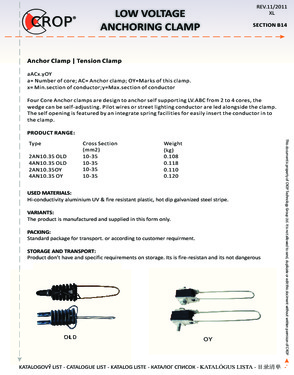 Single Anchor Assembiles Anchor Clamp