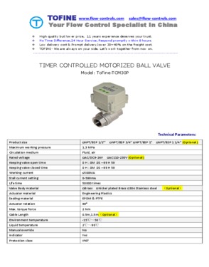 Timer Controlled Motorized Ball Valve