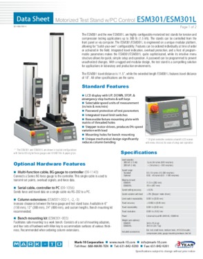 ESM301/ESM301L MOTORIZED TEST STANDS WITH PC CONTROL