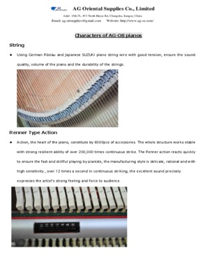 123cm upright piano 88 key black polished OEM China manufacturer