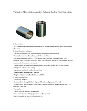 Tungsten Alloy Anti-corrosion Wear-resistant Anti-galling Oil Tubing