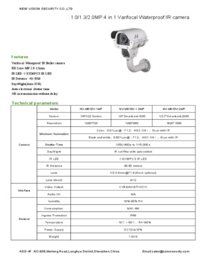 Wholesale Price  AHD/CVI/TVI/CVBS 4in1 1080P Waterproof IR camera