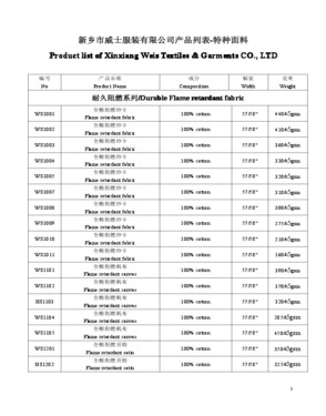 Xinxiang Weis Textiles&Garments Co., Ltd