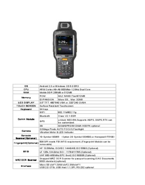 Handheld PDA with Fingerprint RFID Barcode Passport Scanner