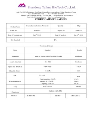 Dexamethasone Sodium Phosphate EP6.0