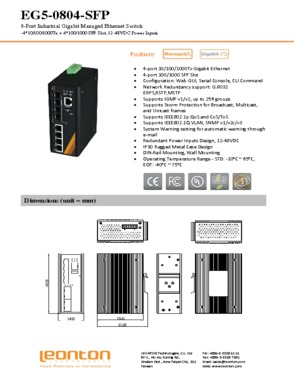 8-Port Industrial Gigabit Managed Ethernet Switch (EG5-0804-SFP)