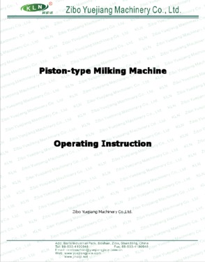 piston type milking machine