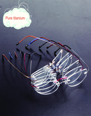 Many different lens shape rimless titanium glasses frames optical