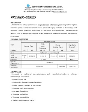 Promer Series-Polycarboxylate superplasticizer for concrete
